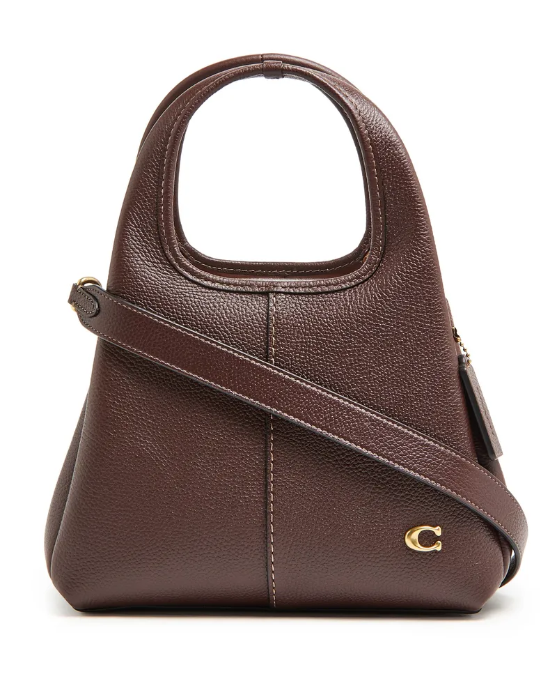 Coach Schultertasche Lana 23 aus poliertem Strukturleder 