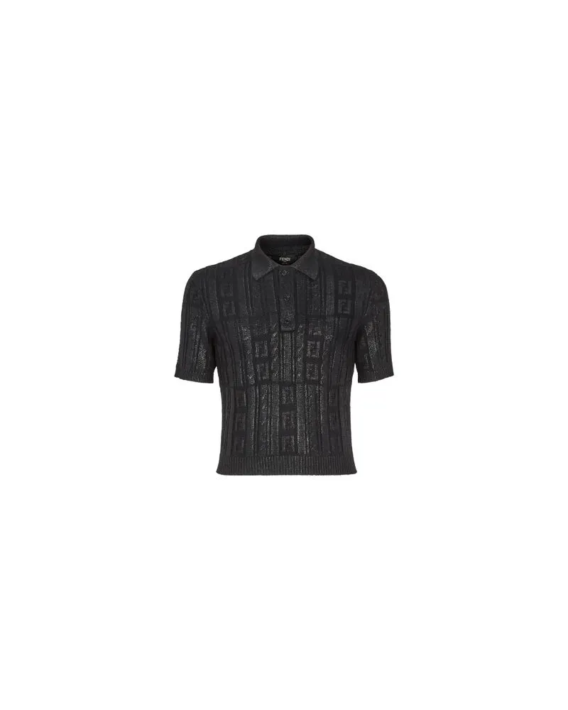 Fendi Poloshirt mit kurzen Ärmeln Black