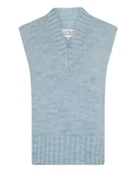 Maison Margiela Pflanzengefärbte Strickweste Blue