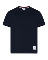 Thom Browne Kurzarm-T-Shirt mit Seitenschlitz Navy