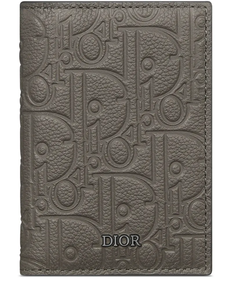 Dior Bifold-Kartenetui im Hochformat Grey