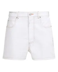 Marni Denimshorts mit Blumen-Patch White