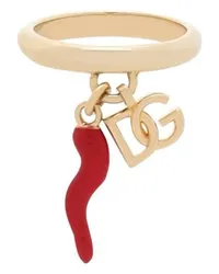 Dolce & Gabbana Verlobungsring mit DG-Logo und Anhängern Gold