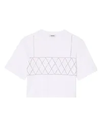 Sandro Kurzes T-Shirt mit Strass White