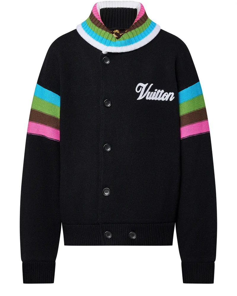 Louis Vuitton Varsity Blouson aus gestrickter Wolle mit Stickerei 