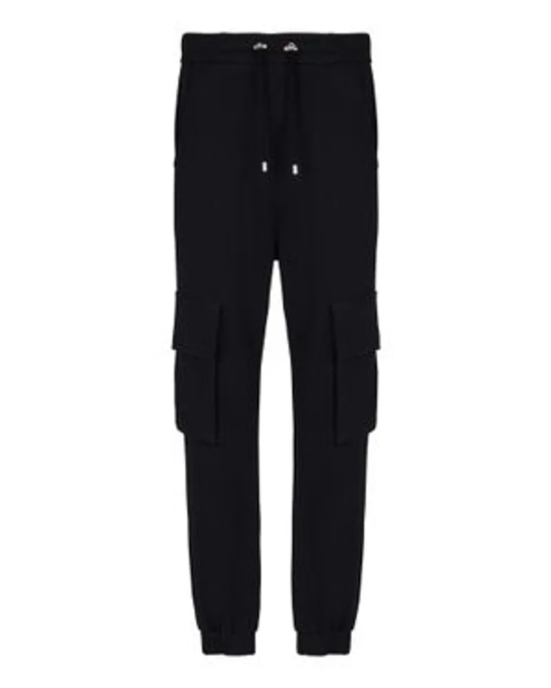 Balmain Cargo-Jogginghose mit Printmotiv Balmain Paris Black