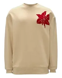 J.W.Anderson Sweatshirt mit Flockprint-Blumenmotiv Beige