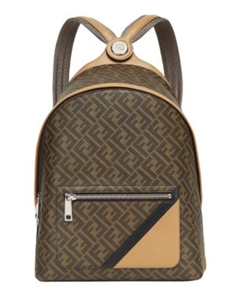 Fendi Fendi Chiodo Diagonal Rucksack Brown