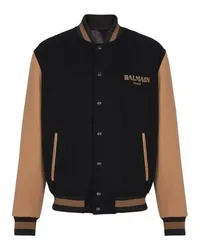 Balmain Zweifarbige College-Jacke Black