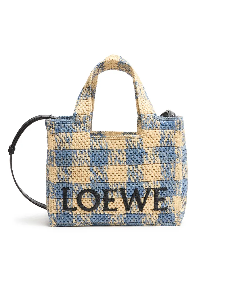 Loewe Kleine Tote Bag  Font Gingham aus Raffia 