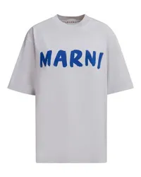 Marni T-Shirt mit Karree-Schnitt und Logo Yellow