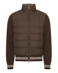 Moncler Jacke im Materialmix Brown