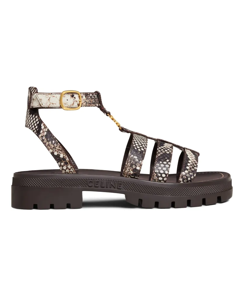Celine Clea Triomphe gladiator-sandalen aus ziegenleder mit pythonprägung 