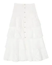 Sandro Midi skirt Rock mit Lochspitze White