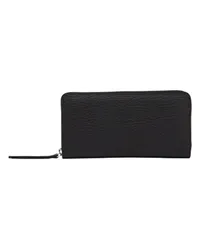 Maison Margiela Brieftasche mit Rundum-Reißverschluss Four Stitches Black