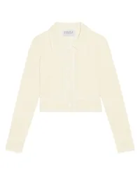 Claudie Pierlot Kurze Strickjacke mit Bubikragen White