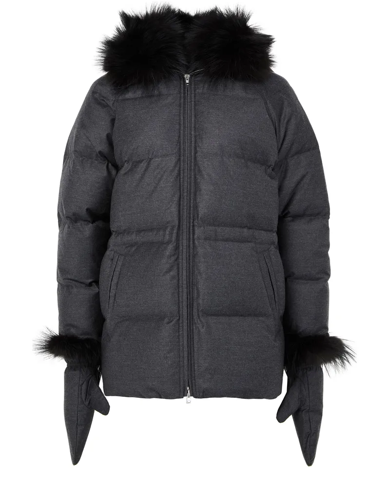 Yves Salomon Daunenjacke mit Kragen aus Fuchspelz 