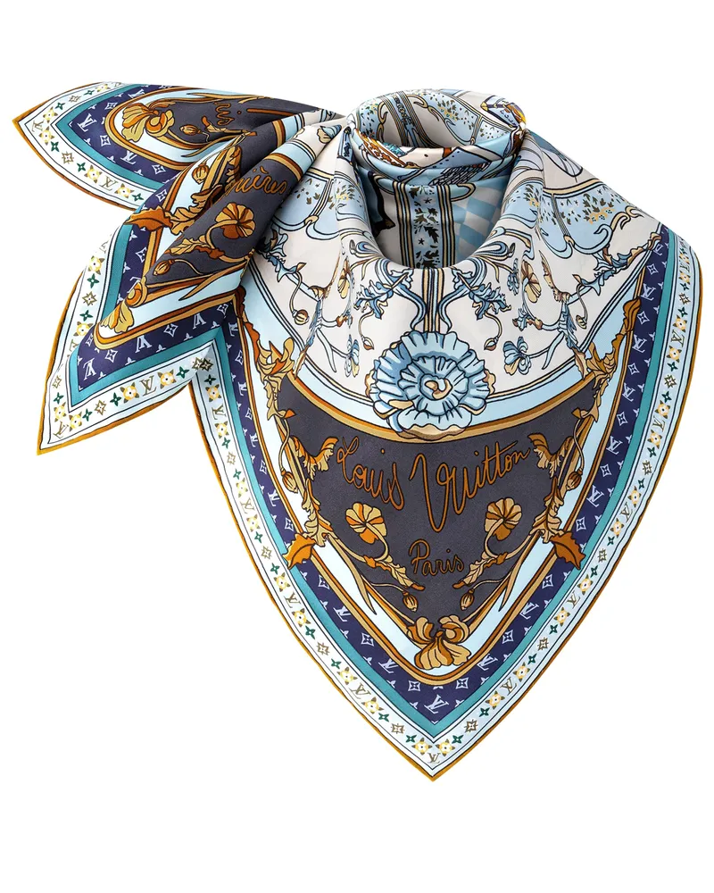 Louis Vuitton Maison De Famille Carré 90 Blue