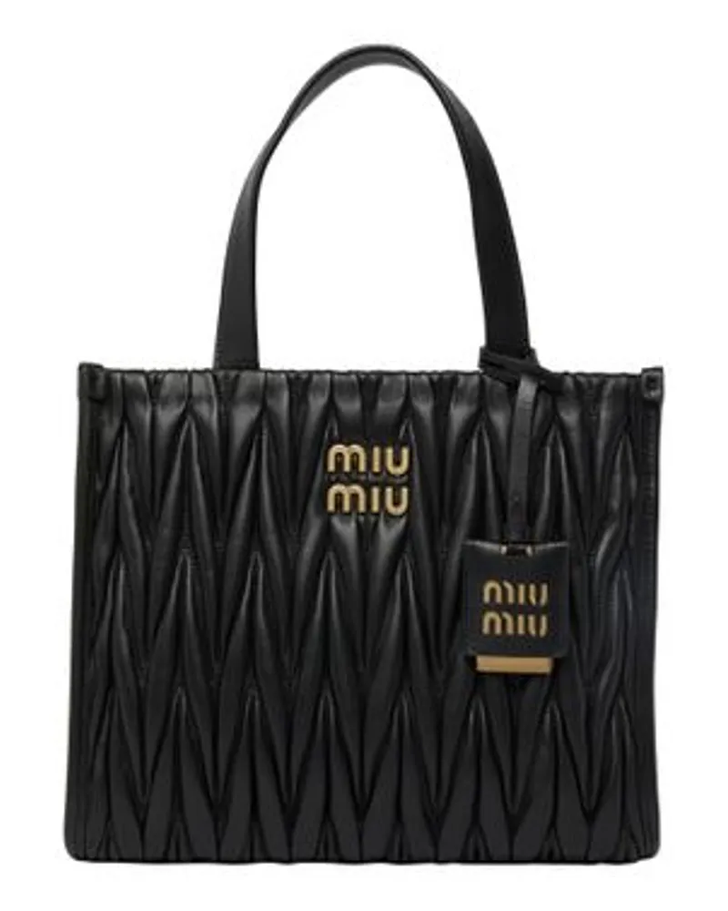 Miu Miu Kleine Tote Bag mit Steppung Black