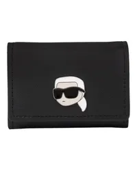 Karl Lagerfeld K/Ikonik Pin kleines Leder-Portemonnaie Black