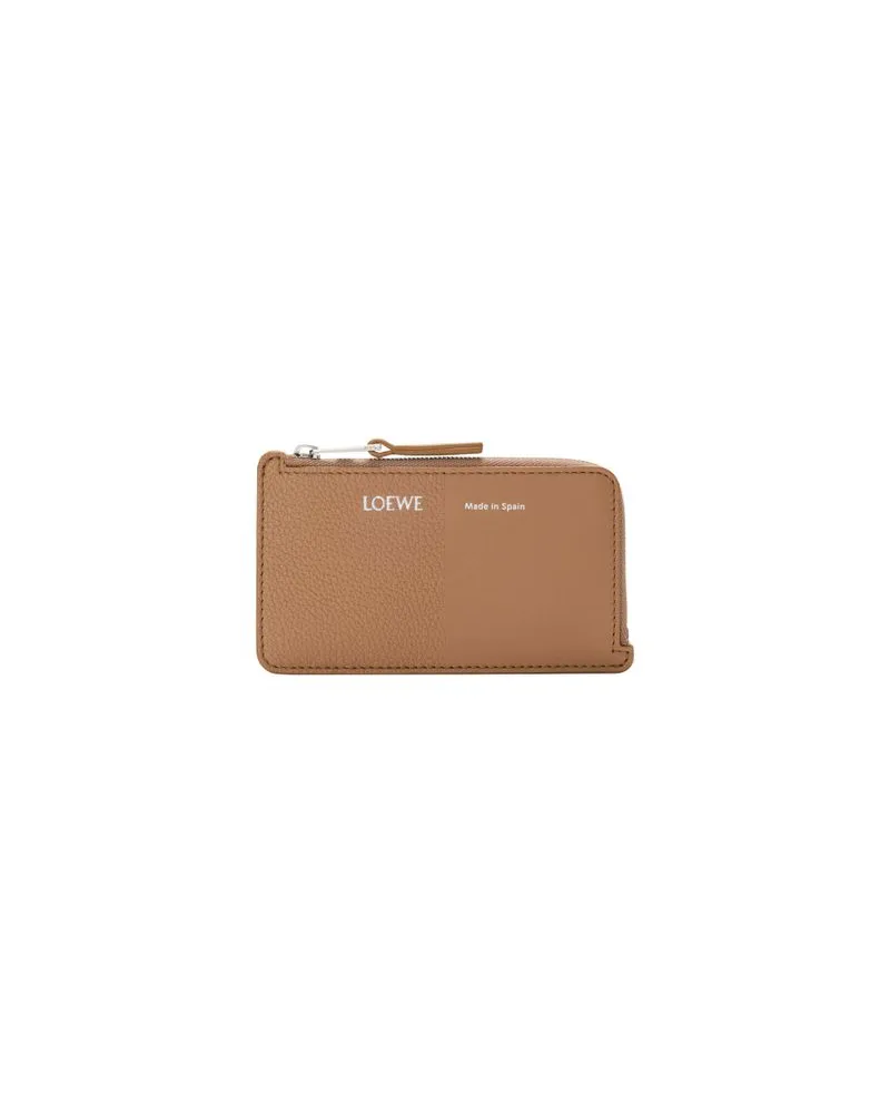 Loewe Duet card and coin holder in mixed leather Brown