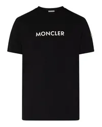 Moncler Kurzarm-T-Shirt mit Logo Black