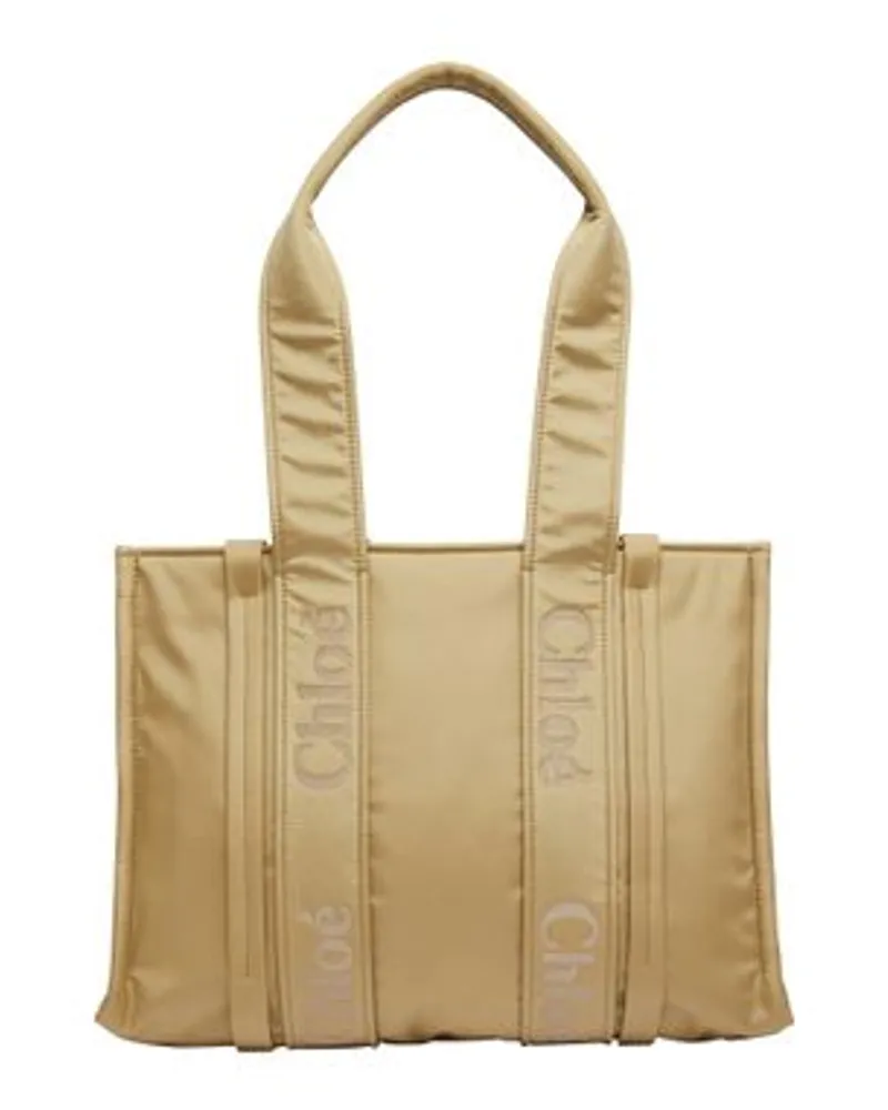 Chloé Mittelgroße Cabas-Tasche Woody Beige