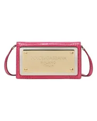 Dolce & Gabbana Phone Bag mit Maxi-Markenetikett Pink