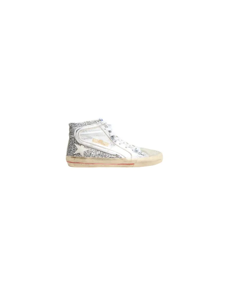 Golden Goose Slide glitter sneakers Silver
