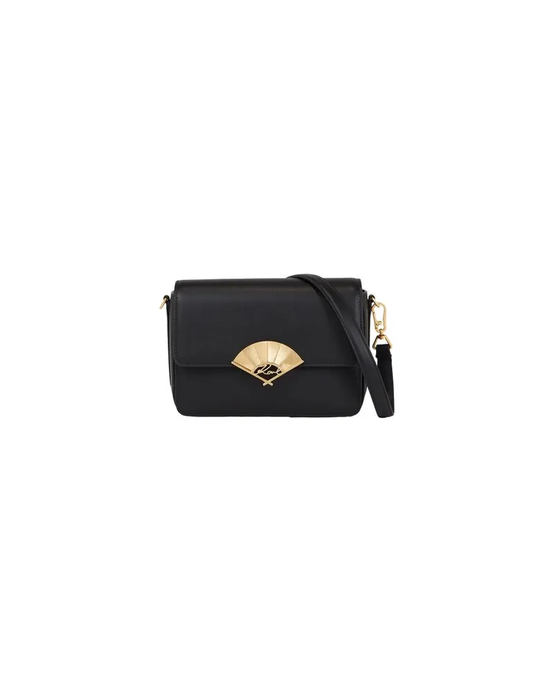 Karl Lagerfeld Mittelgroße Crossbody-Tasche mit K/Signatur-Fächer Black