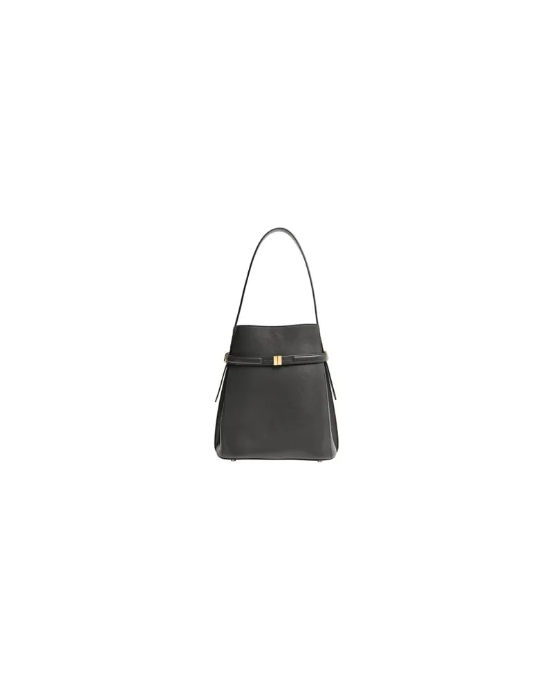 Totême Bucket Bag aus Leder mit Gürtel Black