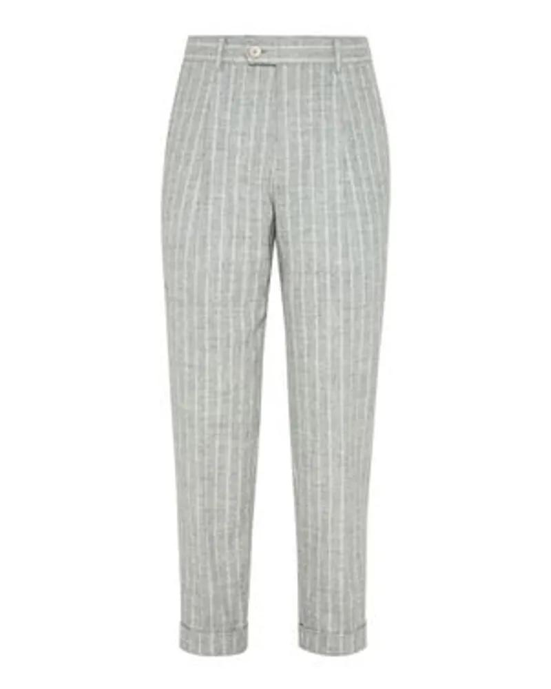 Brunello Cucinelli Hose mit Nadelstreifen Grey