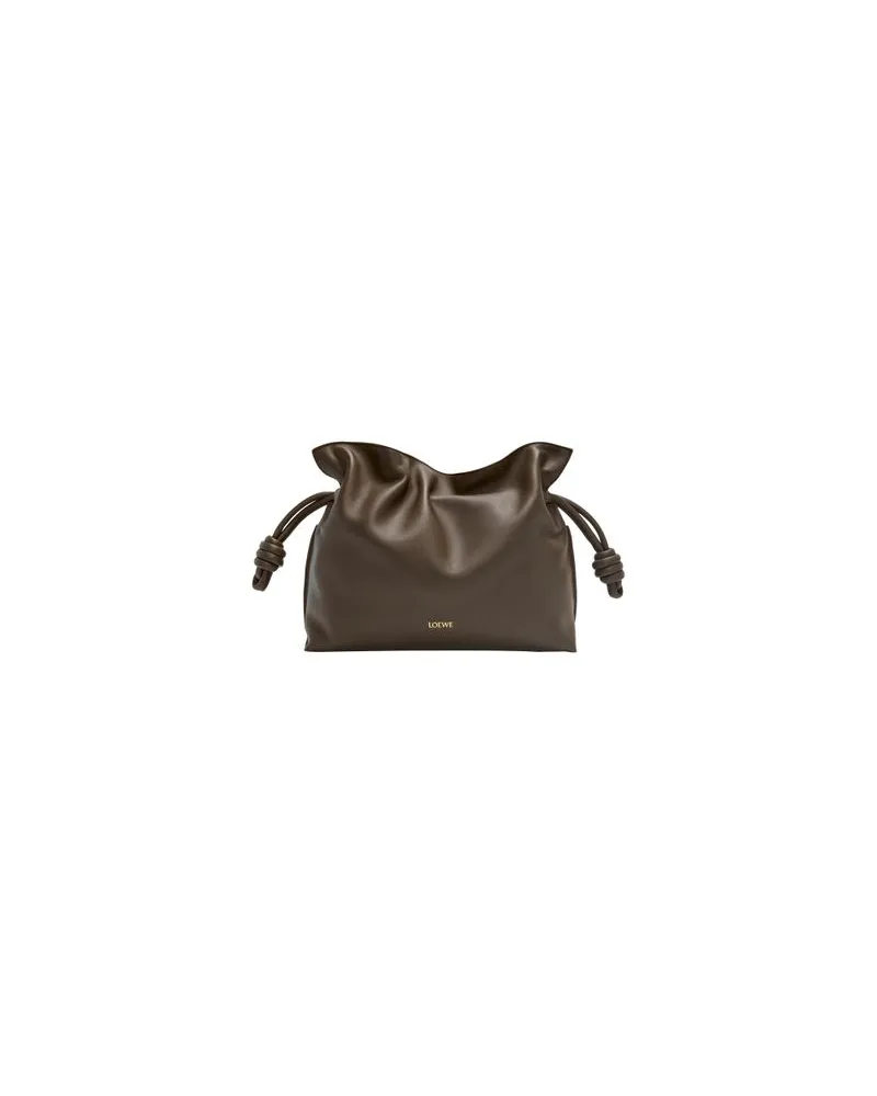 Loewe Mittelgroße Clutch Flamenco aus Kalbsnappa Brown