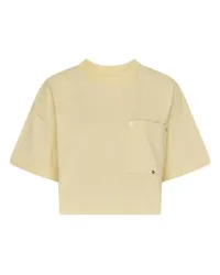 Bottega Veneta Kurzes Jersey-T-Shirt mit V-Tasche Yellow