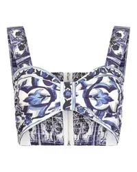 Dolce & Gabbana Popeline-Top mit Majolika-Print Multicolor