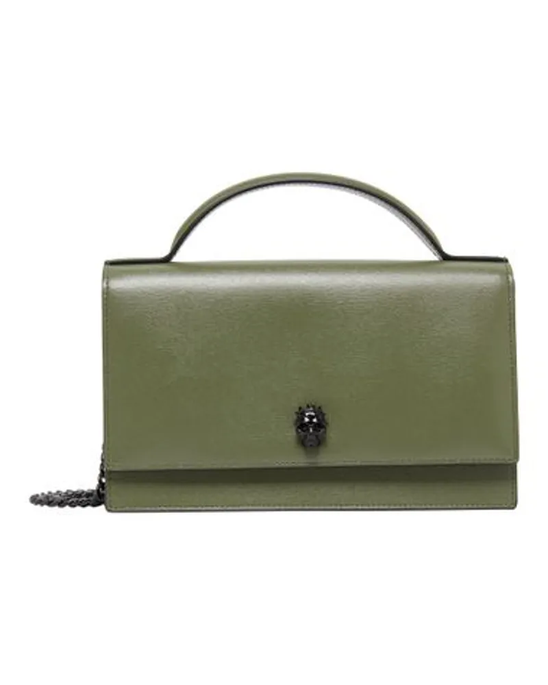 Alexander McQueen Mittelgroße Skull Tasche mit Griff an der Oberseite Green