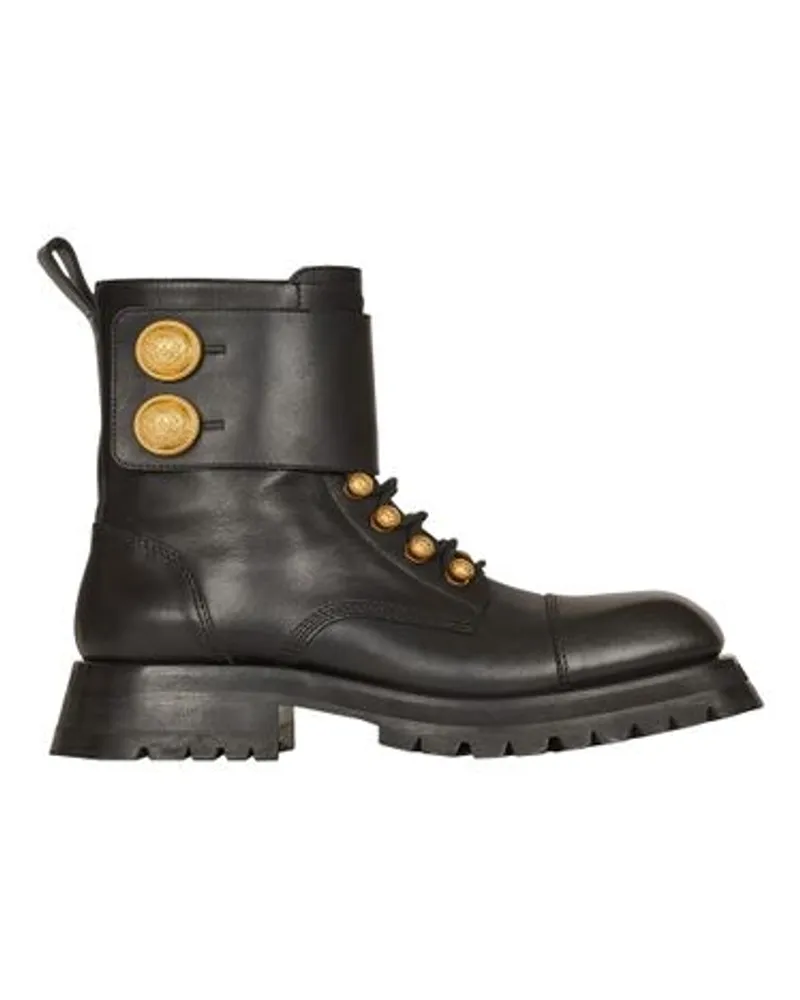 Balmain Lederstiefeletten Ranger Army Black