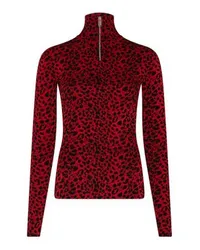 Alexander McQueen Rollkragenpullover mit Reißverschluss Red