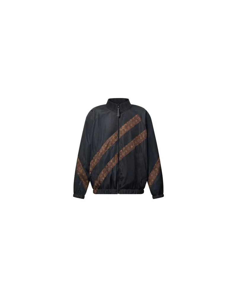 Louis Vuitton Jacke mit Reißverschluss, Streifen und Monogram-Motiv Black