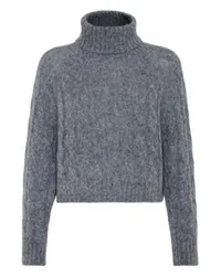 Brunello Cucinelli Rollkragenpullover mit Monili Blue