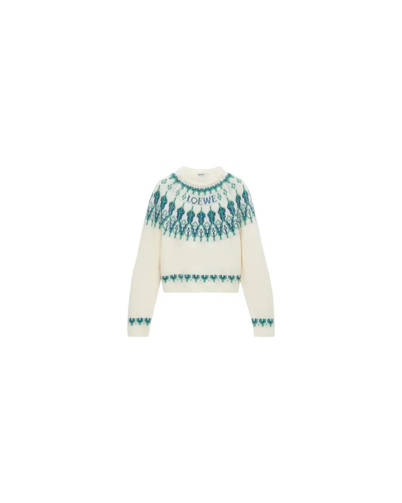 Loewe Round-neck wool blend sweater White
