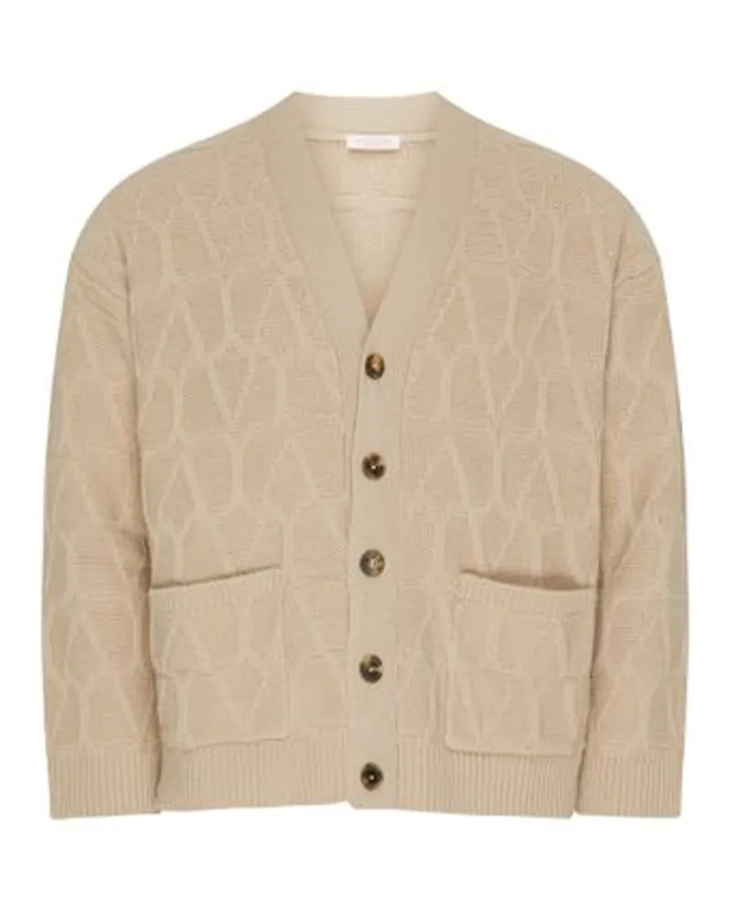 Valentino Garavani Canvas-Cardigan Iconographe Beige