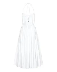 Dolce & Gabbana Baumwollkleid in Midilänge mit Tellerrock White