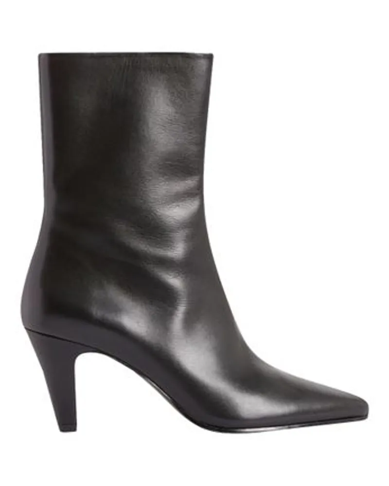 Claudie Pierlot Schwarze Leder-Stiefeletten Black