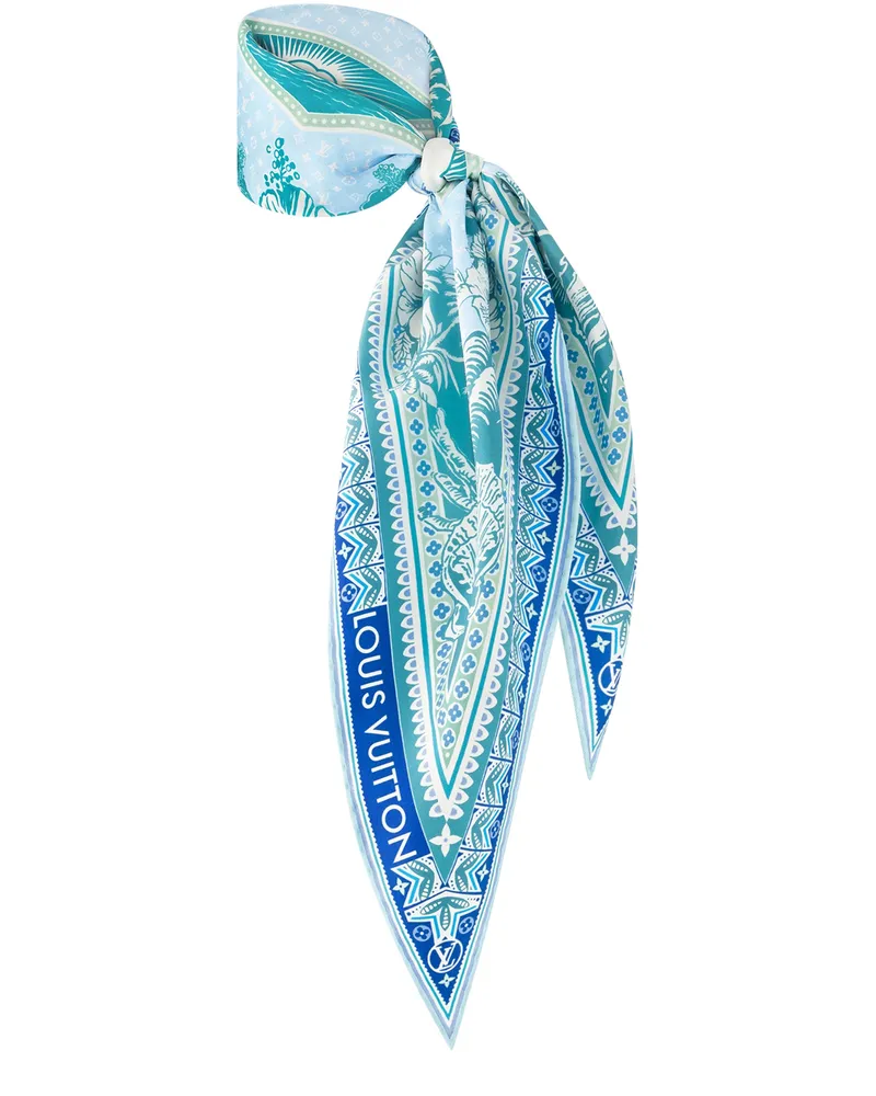Louis Vuitton LV Ocean rautenförmiger Schal aus Seide Blue