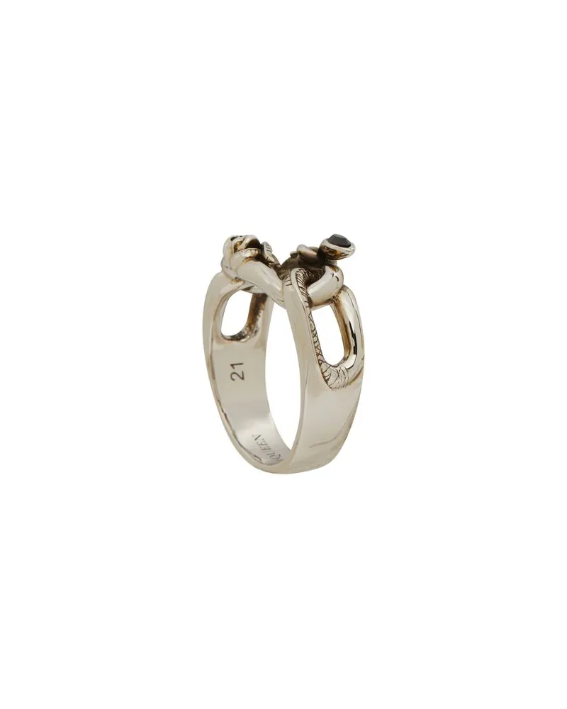 Alexander McQueen Ring Snake And Skull Silver