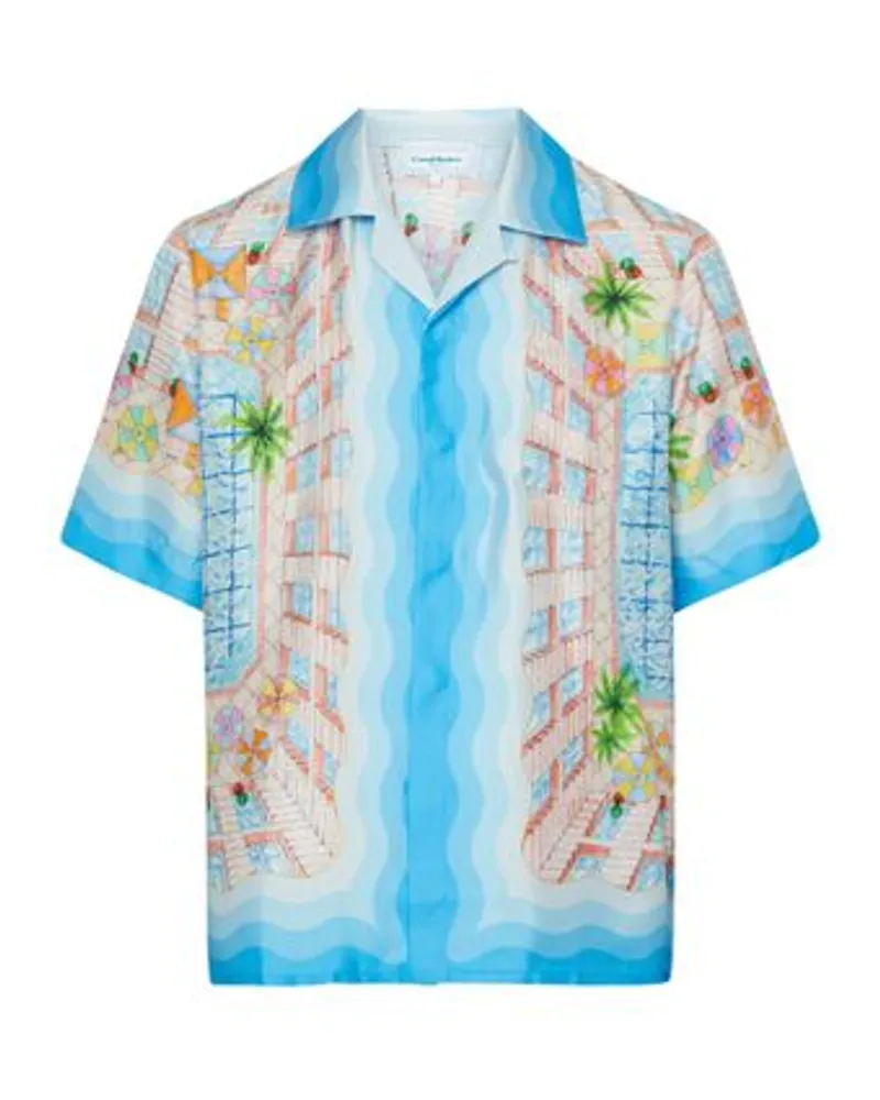 Casablanca Paris Kurzarm-T-Shirt Le Plongeon Multicolor