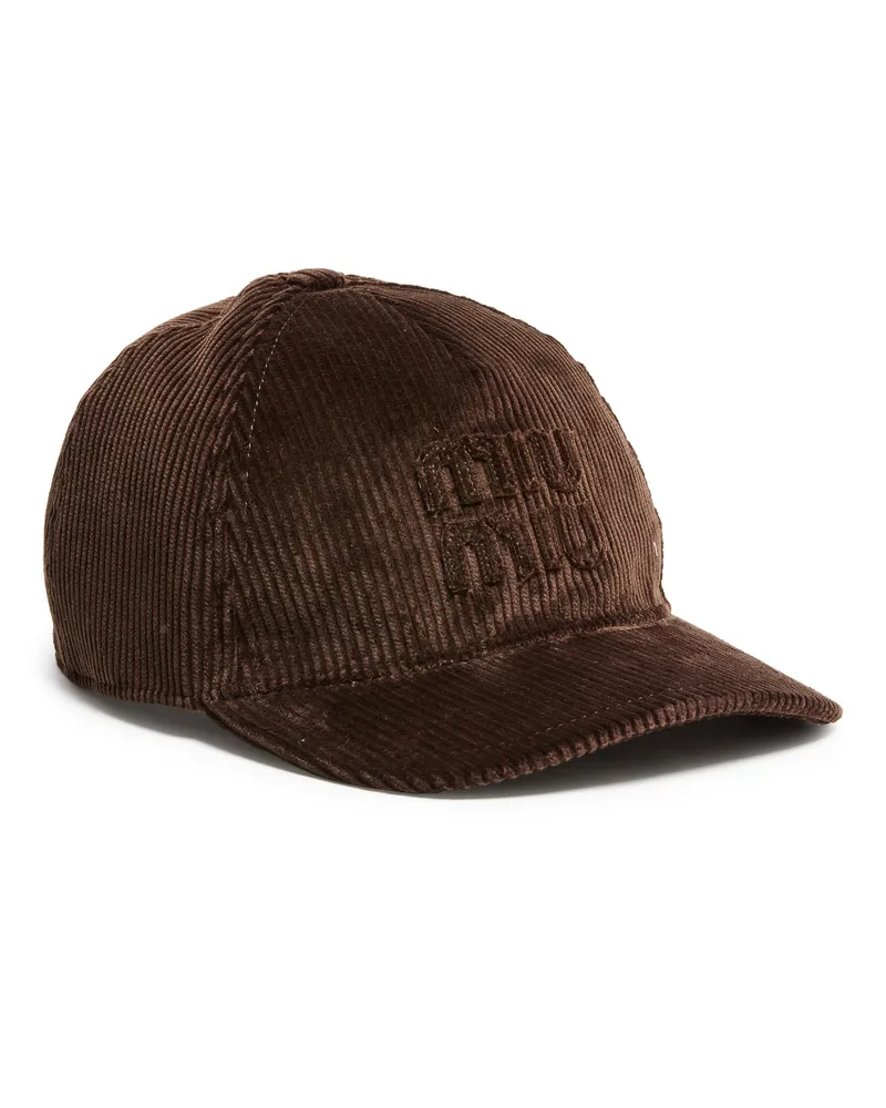 Miu Miu Kappe aus Cord Brown