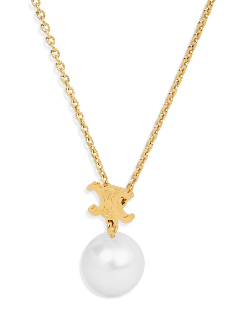 Celine Les Perles  Halskette aus kunstharzperlen und messing mit Gold-Finish 