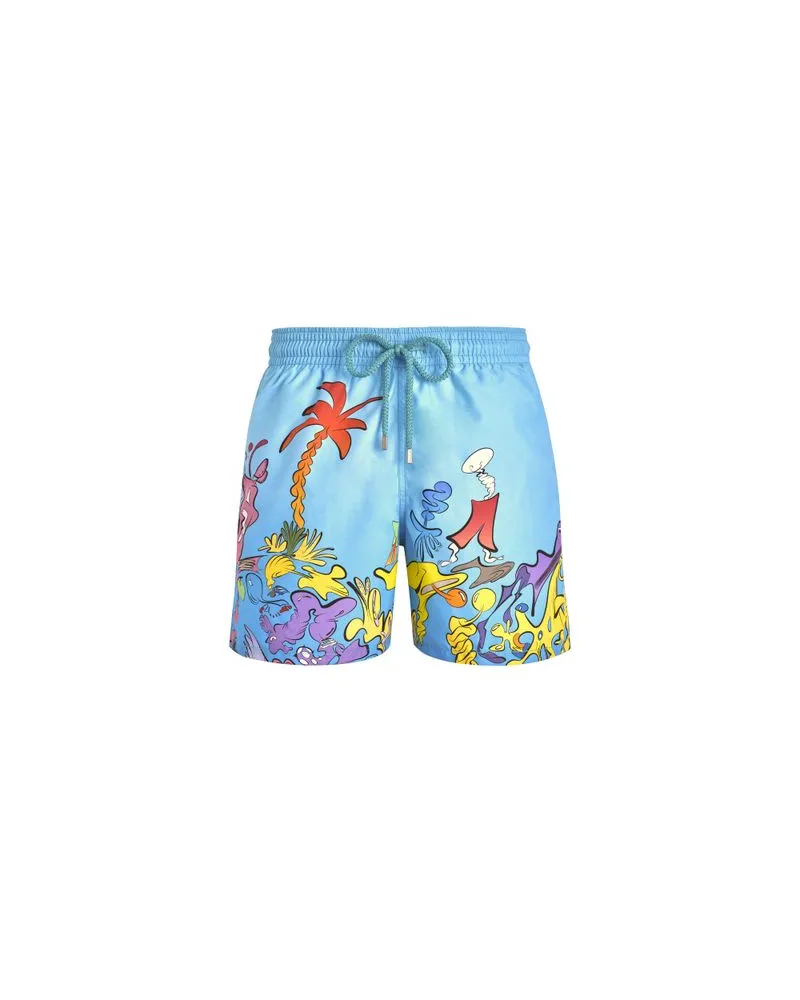 Vilebrequin Bedruckte Badeshorts Fonds Marins 360 Blue